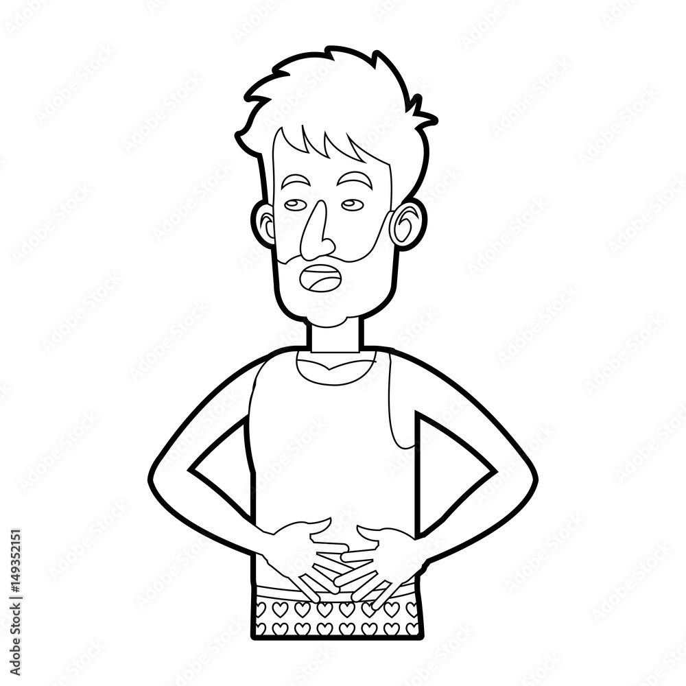 character man with clothes sleep line vector illustration design