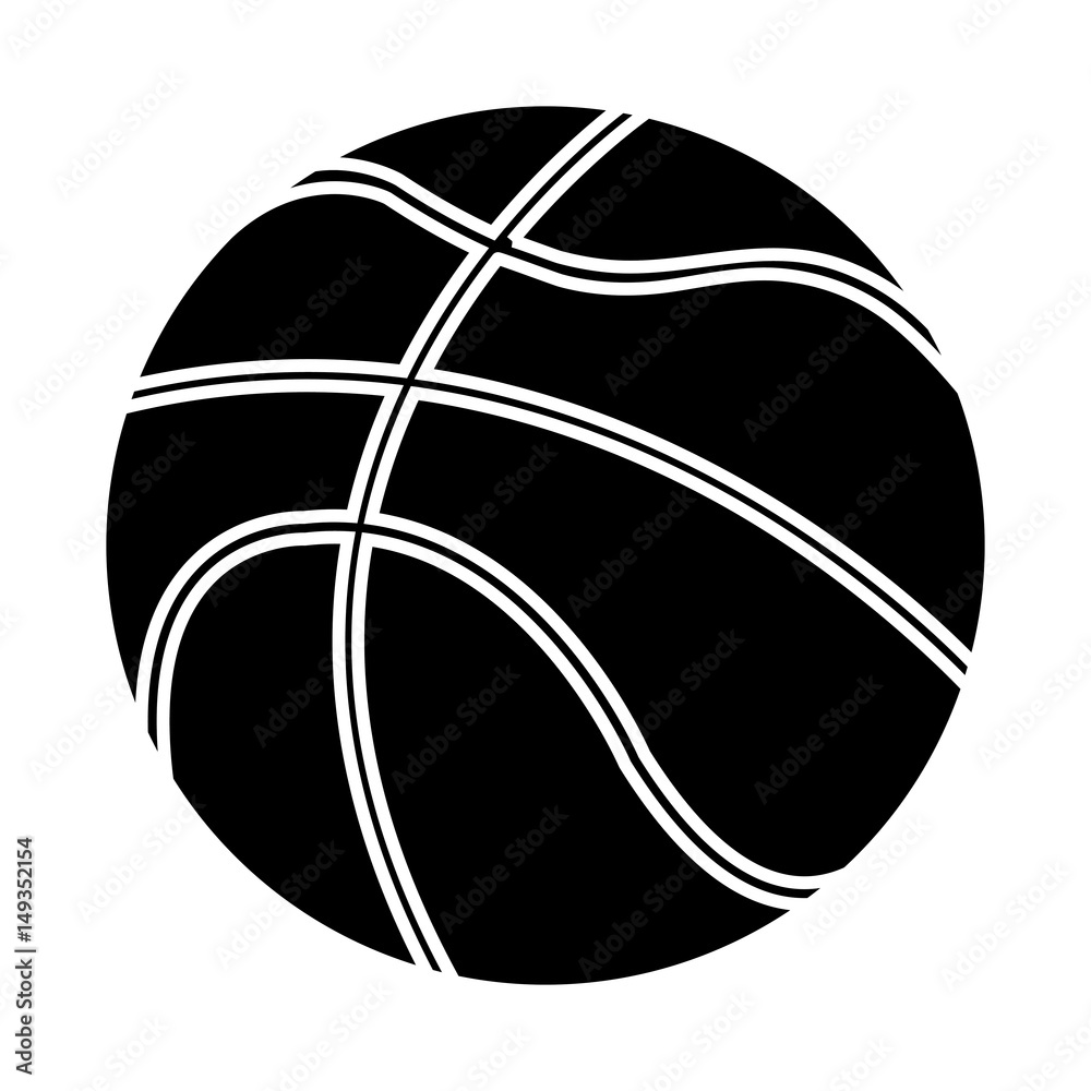 Naklejka premium basketball ball icon over white background. sports equipment concept. vector illustration