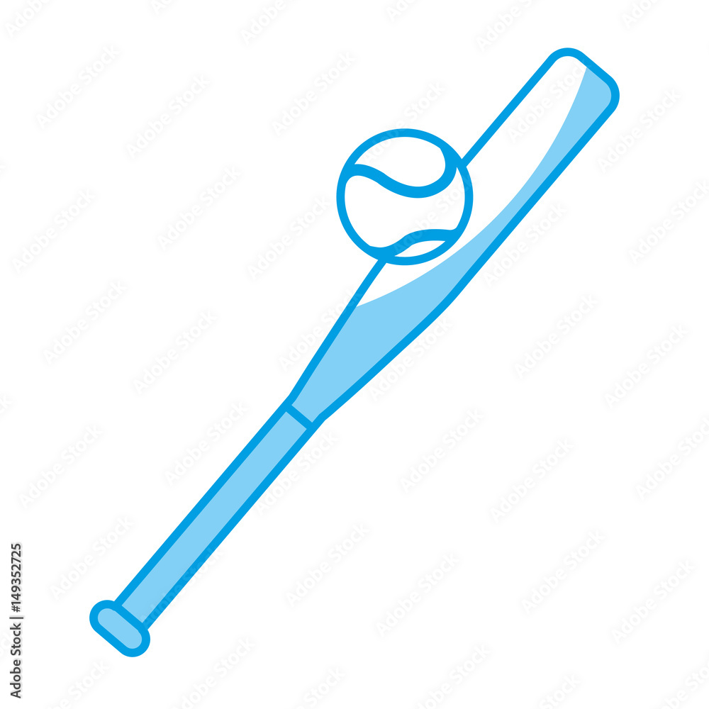 baseball ball and bat icon over white background. sports equipment concept. vector illustration baseball ball and bat icon over white background. sports equipment concept. vector illustration
