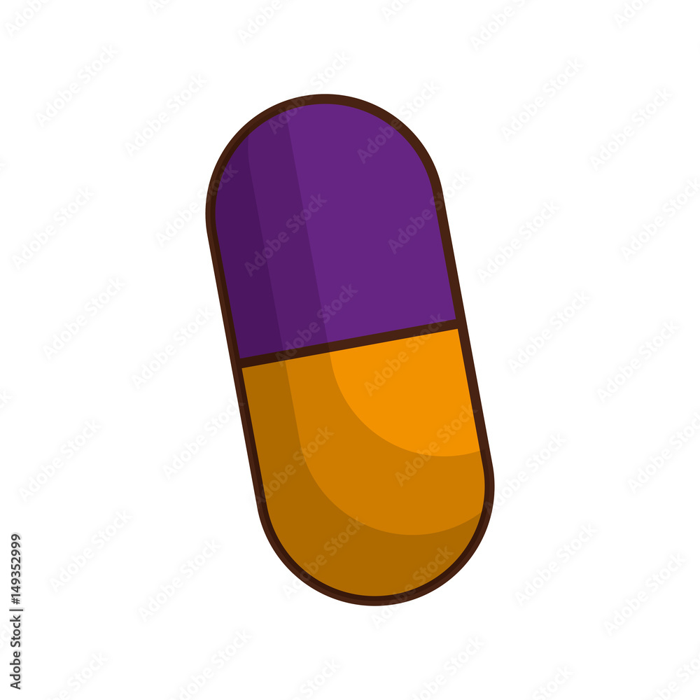 medical capsule icon over white background. vector illustration