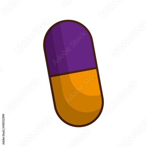 medical capsule icon over white background. vector illustration