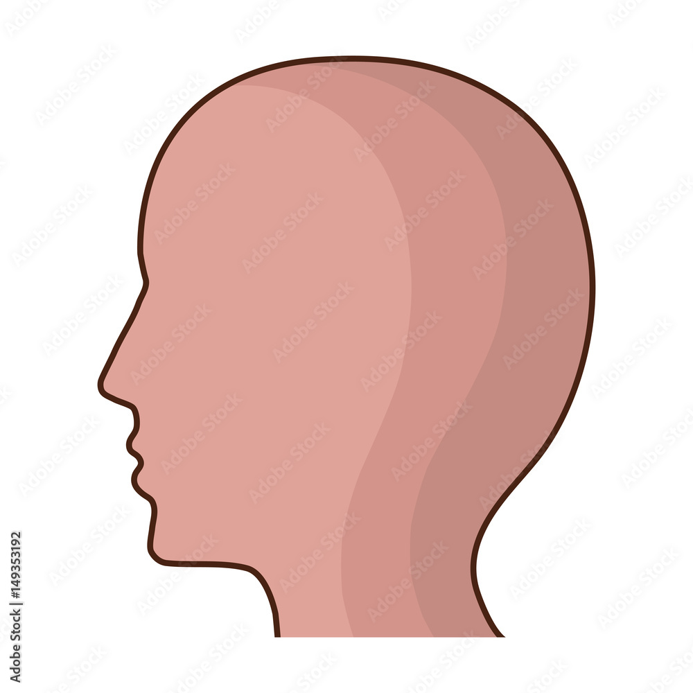 head profile icon over white background. vector illustration