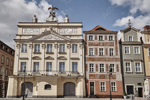 facades of historic houses on the Old Market Square in Poznan. © GKor