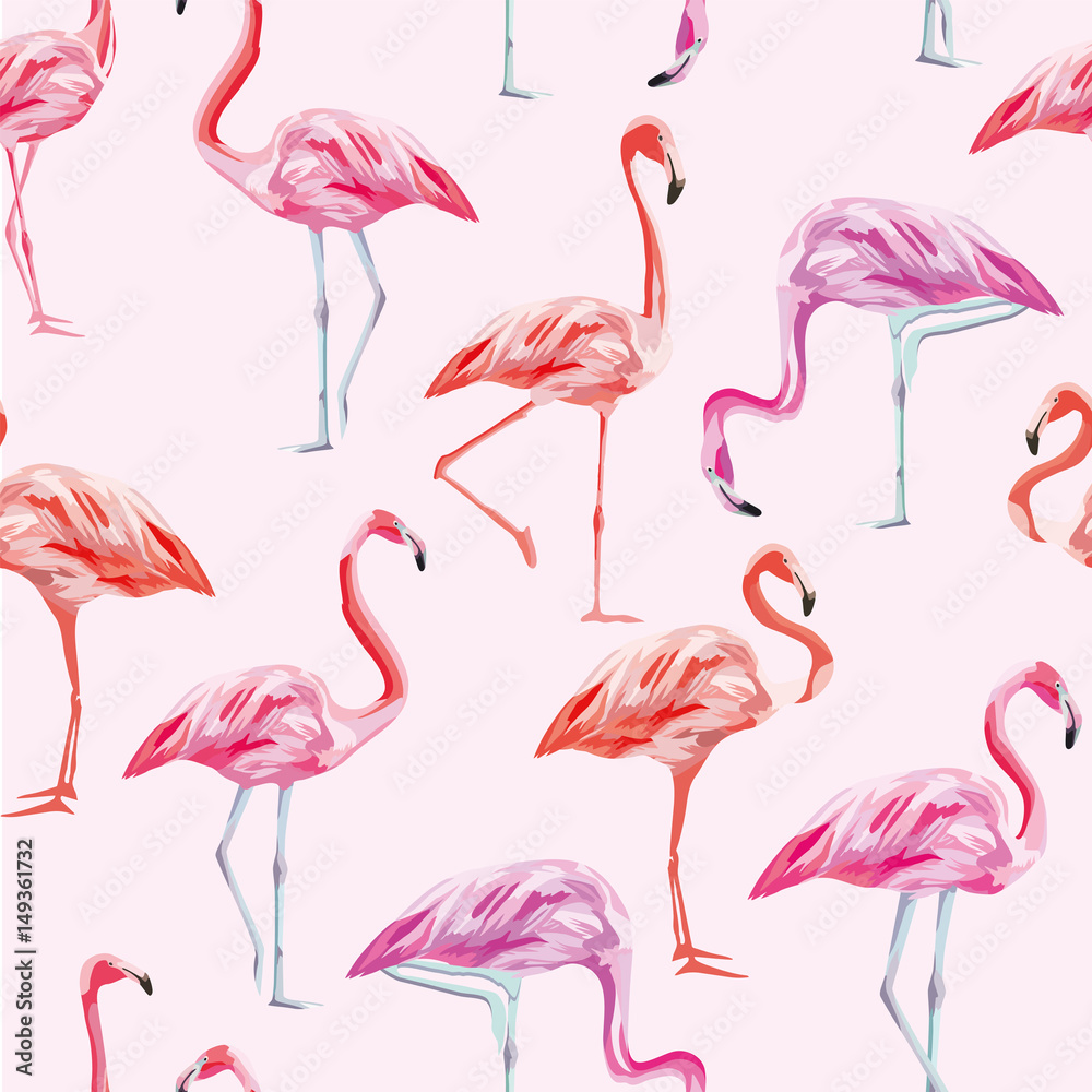 Obraz premium Flamingo wzór różowy tło