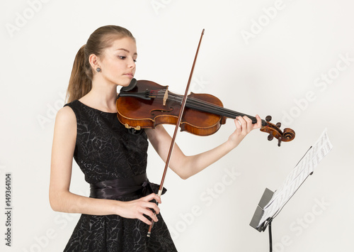 Teenage girl with viola photo