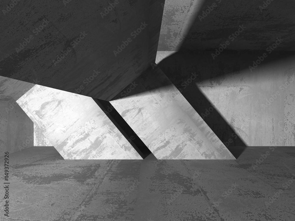 Concrete architecture background. Abstract empty dark room