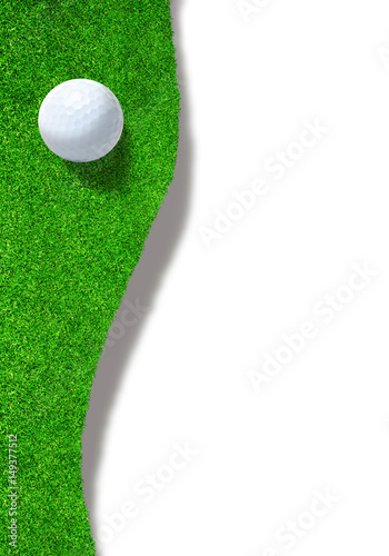 Golf Ball on Edge of Sand Trap With Copy Space