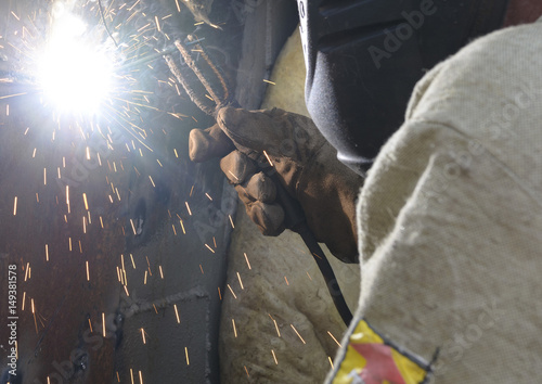 electro welding work on production