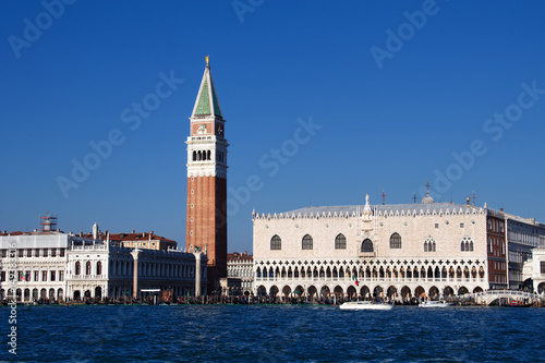 Campanile and doge palace on piazza San Marco, Venice, Italy