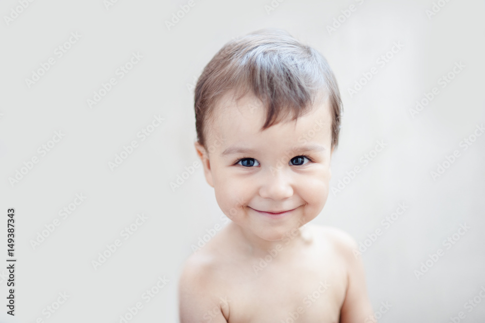 Portrait of a beautiful one year old little baby. Close-up. Portrait of a beautiful one year old little baby. Close-up.