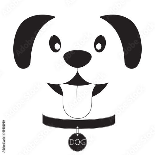 Dog head on a white background