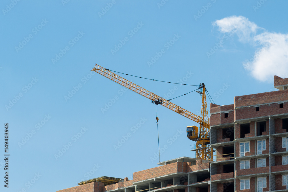 Construction cranes used in the construction of multi-storey buildings