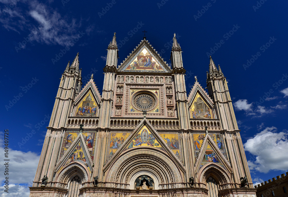 Beautiful gothic facade of Orvieto Cathedral in Umbria, Italy Beautiful gothic facade of Orvieto Cathedral in Umbria, Italy