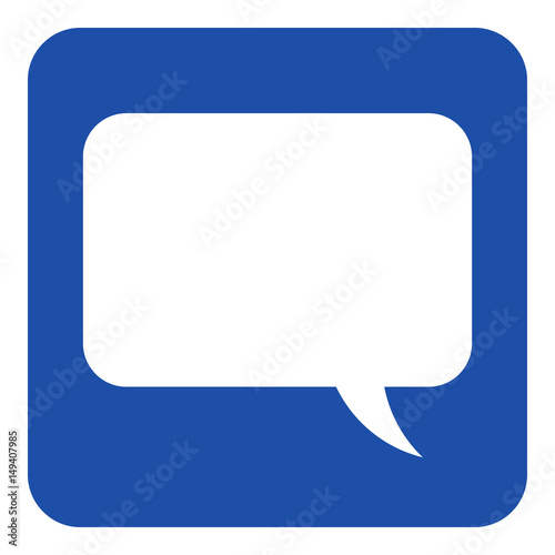 blue, white information sign, speech bubble icon