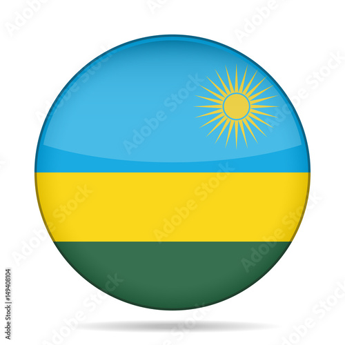 Free Download Flag of Rwanda. Shiny round button. - GFXLoad