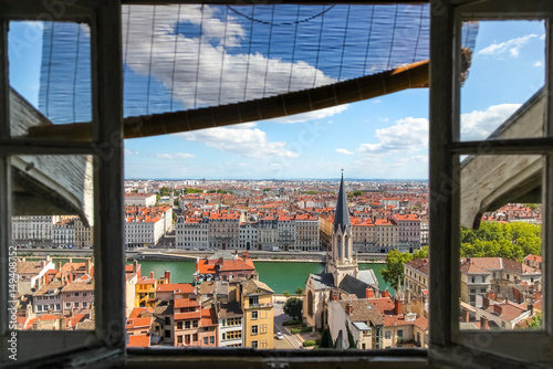 Lyon city view from the window photo