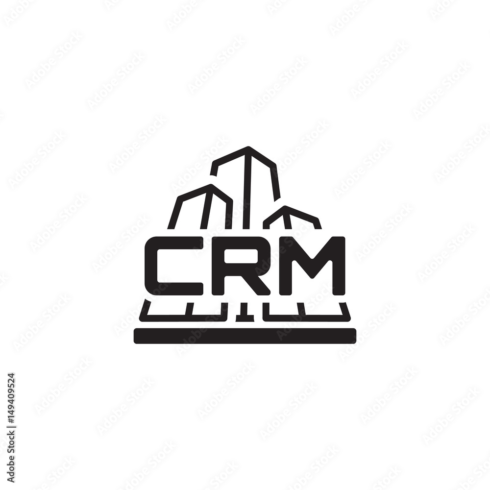 Corporate CRM System Icon. Flat Design.