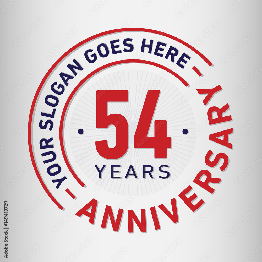 54 years anniversary logo template. Vector and illustration. 54 years anniversary logo template. Vector and illustration.