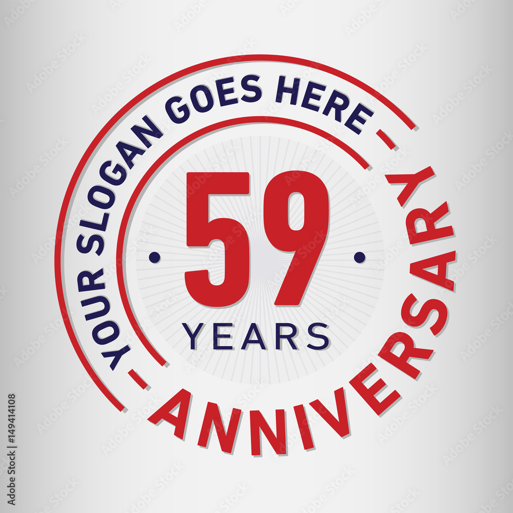 59 ears anniversary logo template. Vector and illustration. 59 ears anniversary logo template. Vector and illustration.