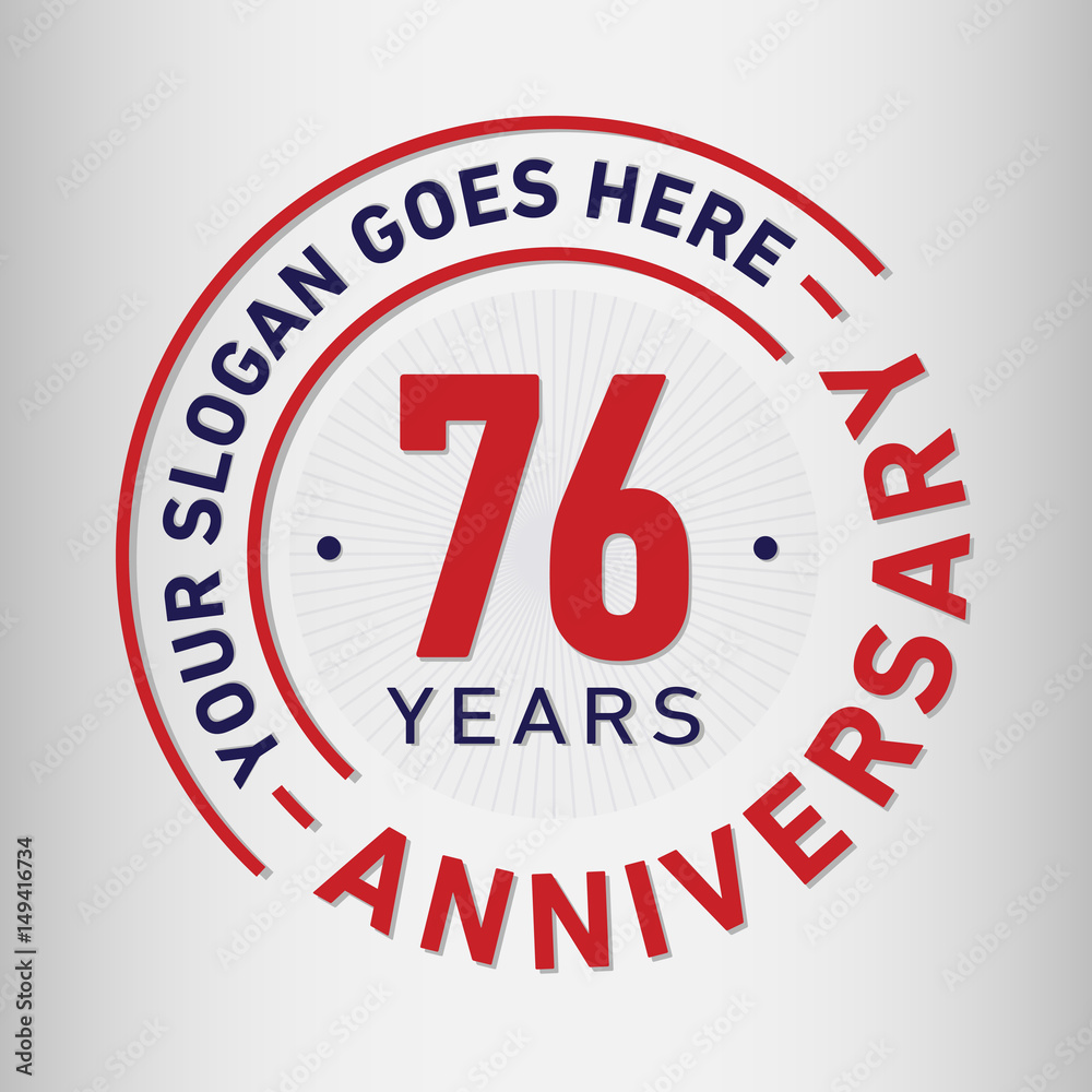 76 years anniversary logo template. Vector and illustration. 76 years anniversary logo template. Vector and illustration.