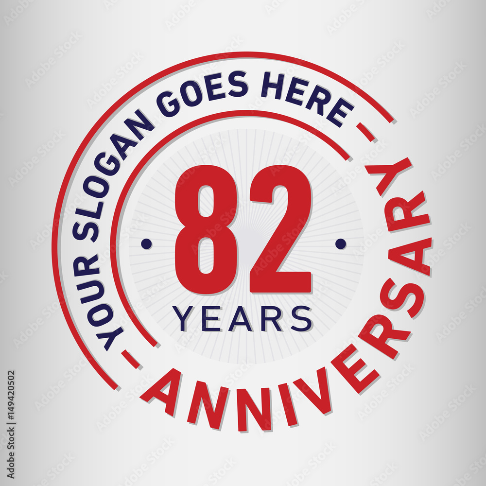 82 years anniversary logo template. Vector and illustration. 82 years anniversary logo template. Vector and illustration.