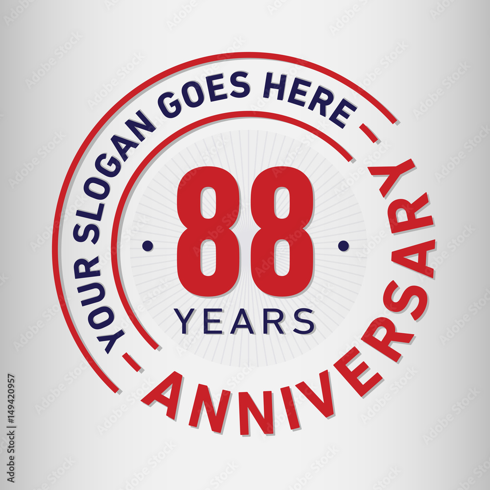 88 years anniversary logo template. Vector and illustration.