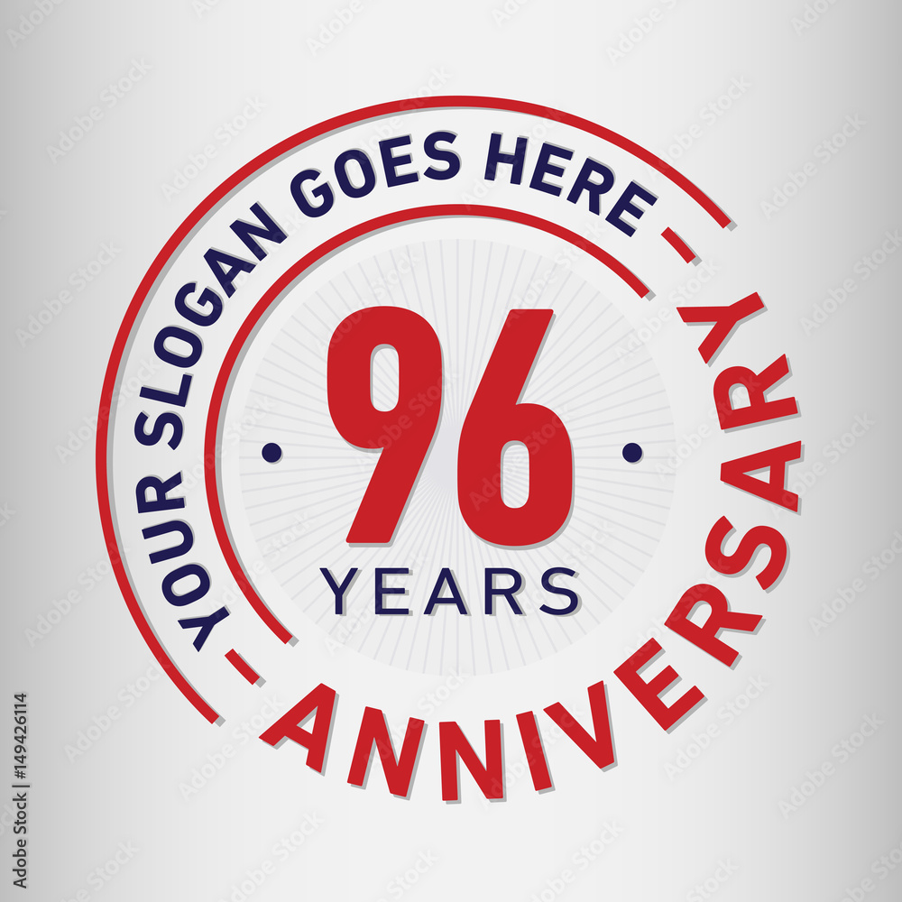 96 years anniversary logo template. Vector and illustration.