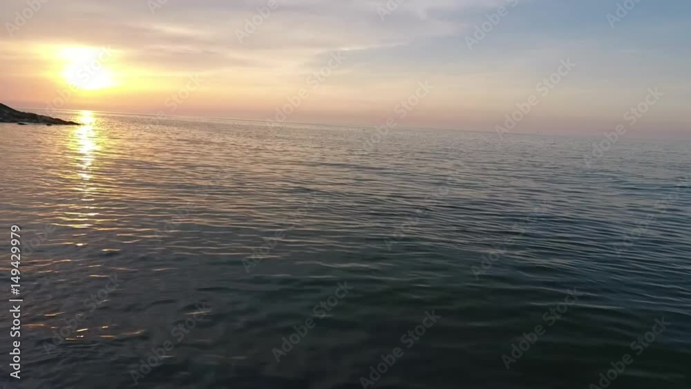 Shot of a beautiful summer sunset at the beach. Sunset at sea drone footage . Turkey duzce in akcakoca Shot of a beautiful summer sunset at the beach. Sunset at sea drone footage . Turkey duzce in akcakoca