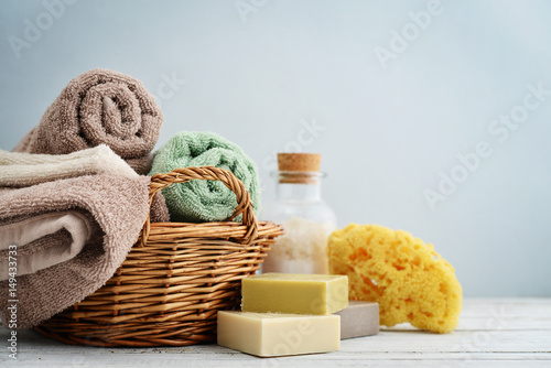 Bath towels of different colors