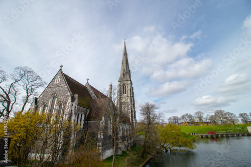 The beautiful St. Alban s Church in Copenhagen  the capital of Denmark. 