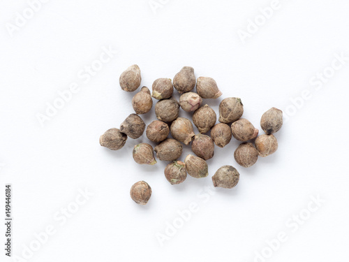 Japanese malabar spinach seed on white isolated background