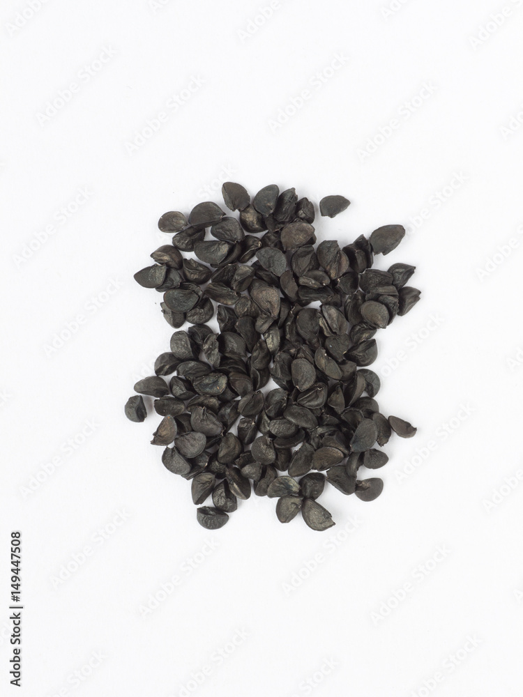 Chinese chive seed on white isolated background Chinese chive seed on white isolated background