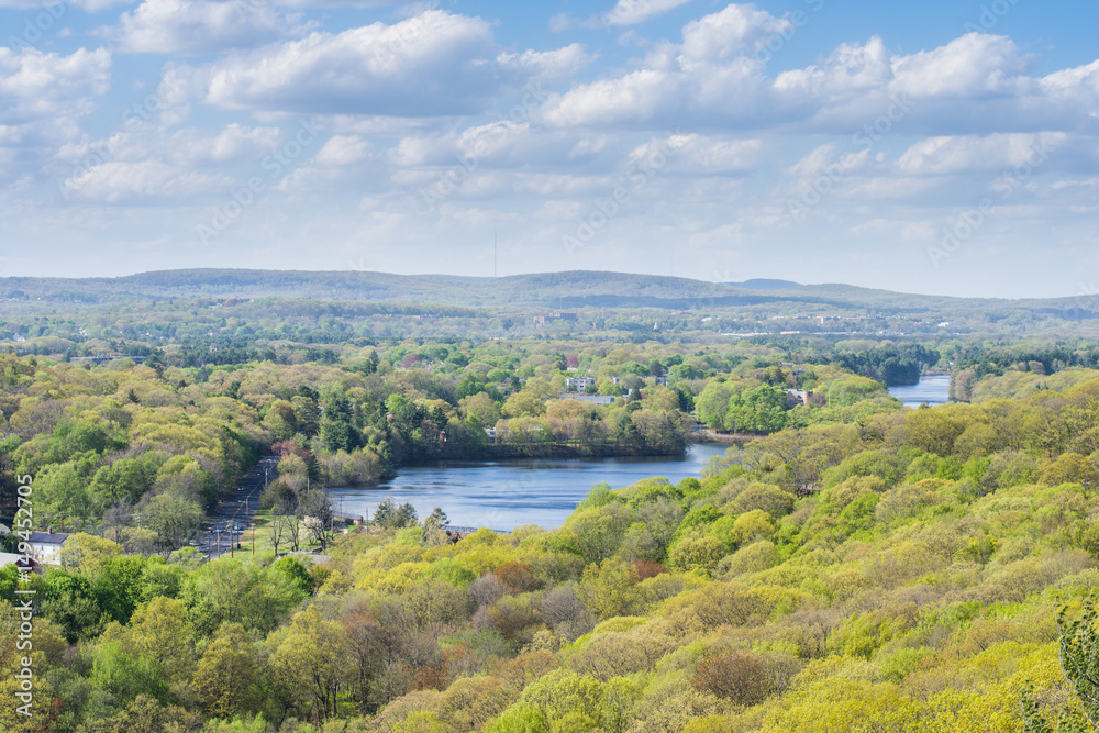 Aerial Skyline of New Haven Connecticut from East Rock in Summer Aerial Skyline of New Haven Connecticut from East Rock in Summer