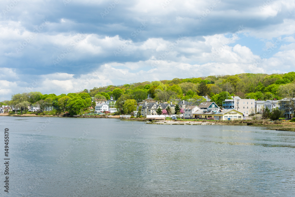 Obraz premium Homes in Quinnipiac River Park in New Haven Connecticut
