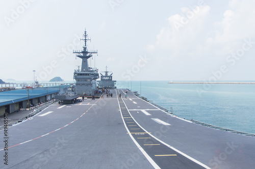 Принти на полотні Rayong,Thailand-26 April 2017:HTMS Chakri Naruebet the flagship of the Royal Thai Navy and Thailand's first and only aircraft carrier