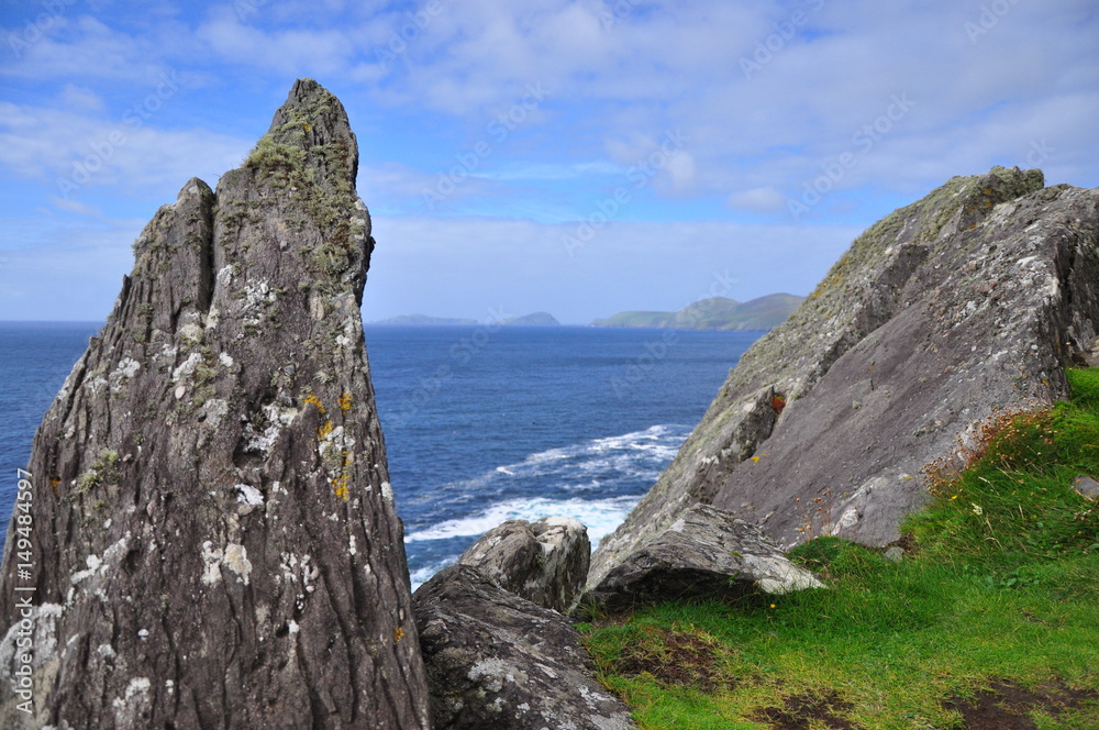 Irish Coast View through Stones