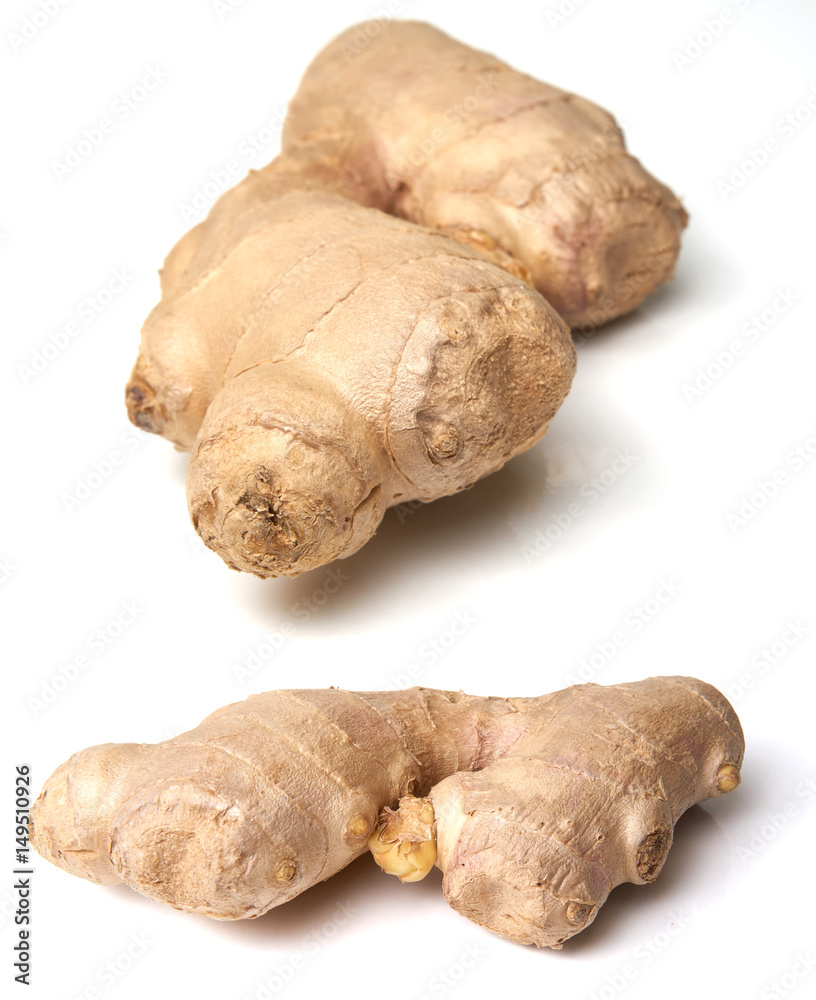 Root ginger isolated on a white studio background. Root ginger isolated on a white studio background.