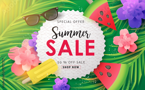 Summer sale background layout for banners,Wallpaper,flyers, invitation, posters, brochure, voucher discount.Vector illustration template.