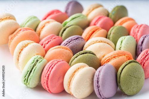 Colored French macaroons or macarons