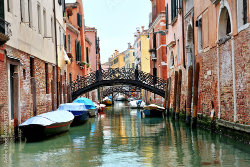 Venice, Italy - view of canal, bridges and boats