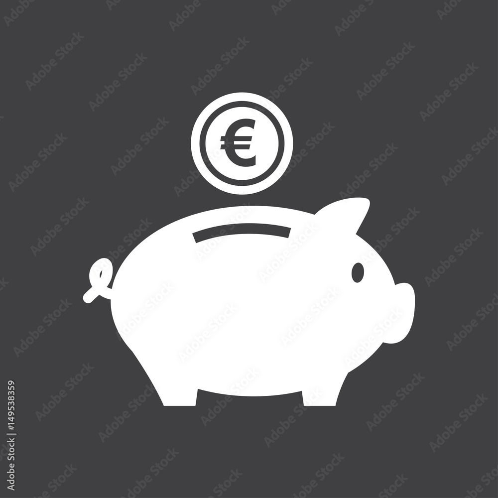 Piggy bank icon. Pictograph of moneybox. Flat design. Piggy bank icon. Pictograph of moneybox. Flat design.