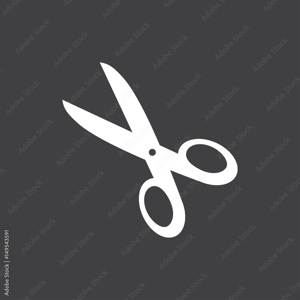 Scissors icon. Mark cut here. Flat design. Scissors icon. Mark cut here. Flat design.
