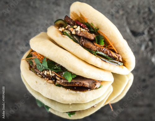 Bao bun, steamed sandwich, gua bao