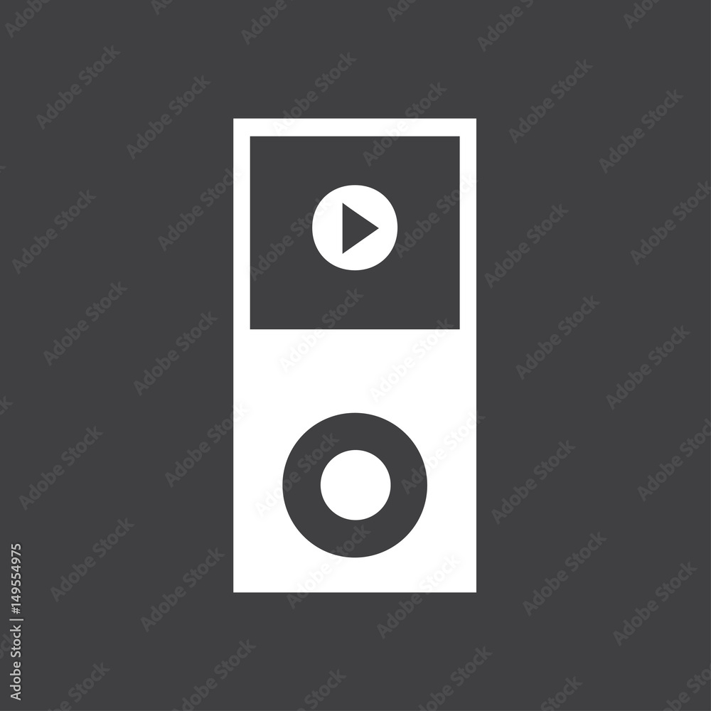 Portable media player icon. Flat design style. Portable media player icon. Flat design style.