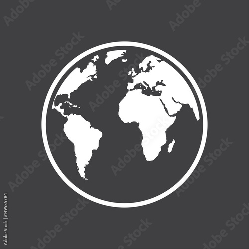 Fototapeta Naklejka Na Ścianę i Meble -  Globe icon. Traveling on the planet Earth. Trip around the world.