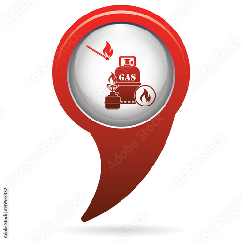 Camping stove with gas bottle icon vector