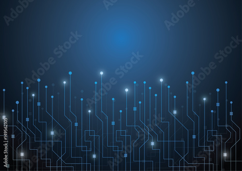 Digital technology world. Business virtual concept connection. Vector Illustration