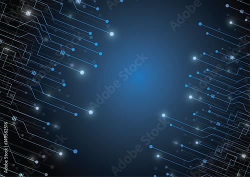 Digital technology world. Business virtual concept connection. Vector Illustration
