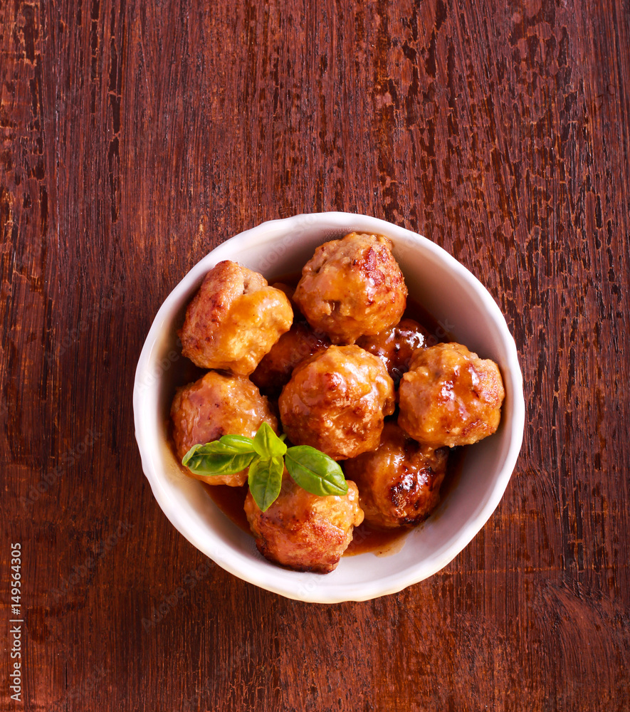 Beef meatballs in a bowl Beef meatballs in a bowl
