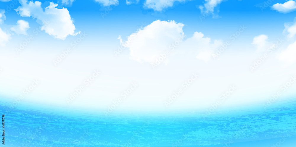 海 夏 風景 背景 Stock Vector Adobe Stock